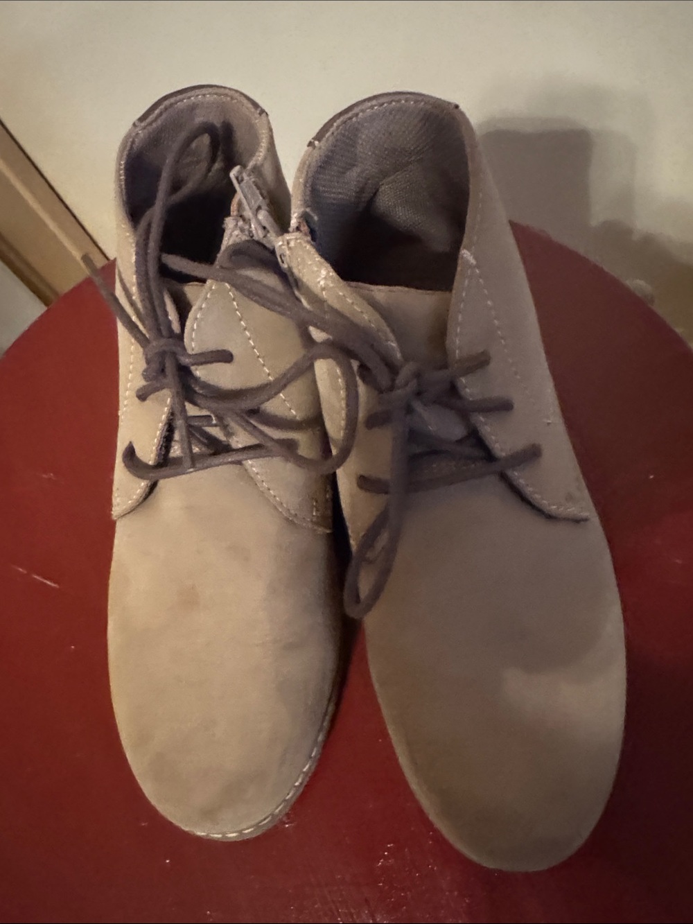 Sonoma Taupe Kids Suede Lace-Up Boots